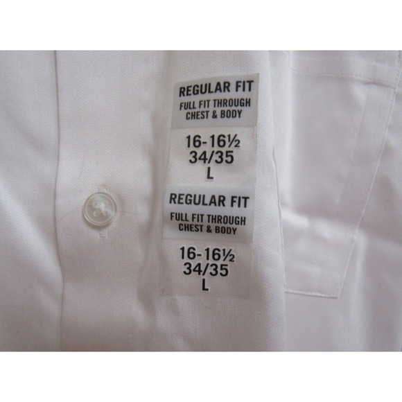 Van Heusen Flex Mens Ultra Wrinkle Free Regular Fit Dress Shirt White 16-16.5 L - Picture 2 of 10